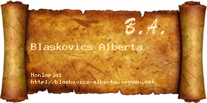 Blaskovics Alberta névjegykártya